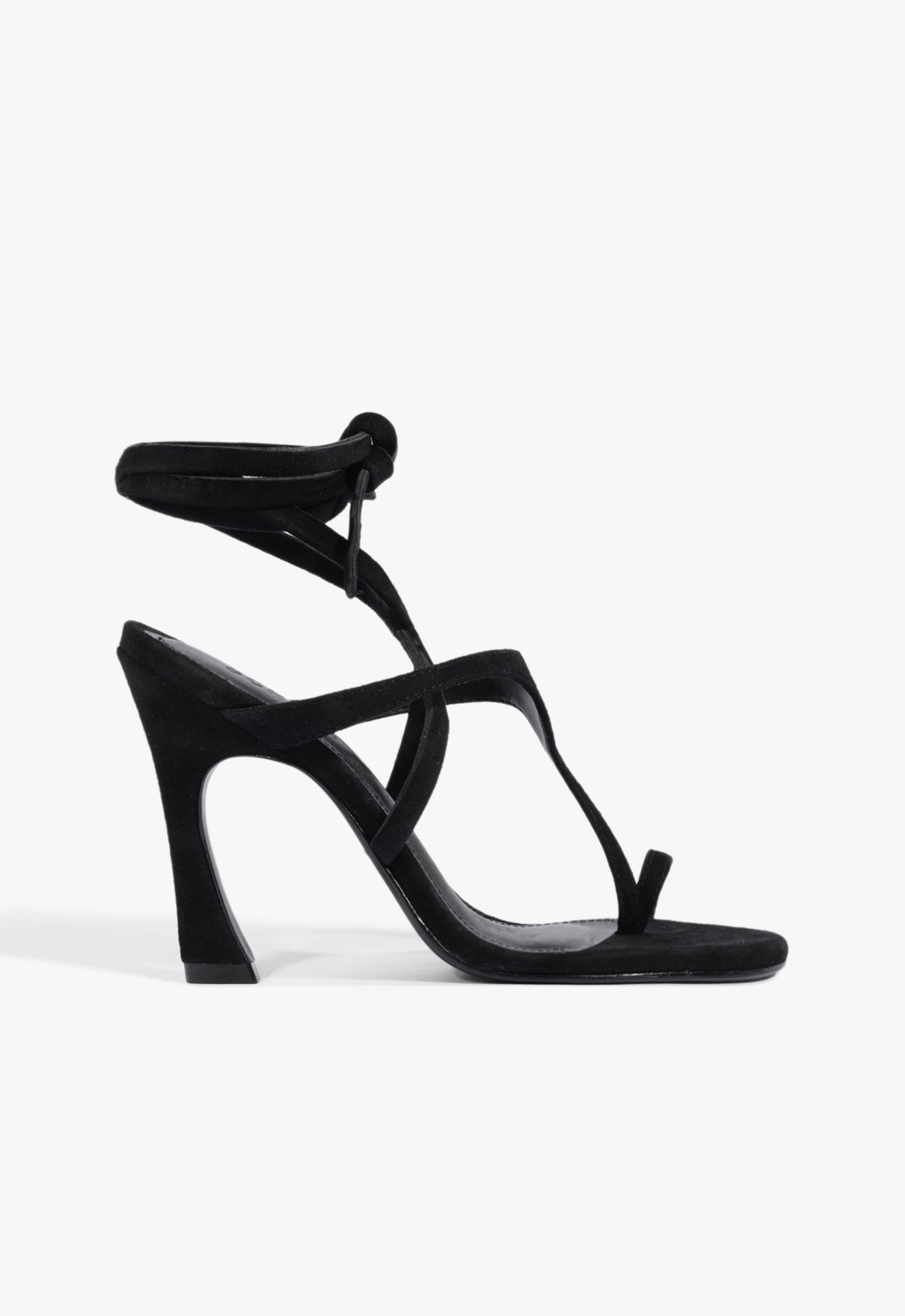 Sandália Salto Amarração Maisie Nobuck Preta | Schutz