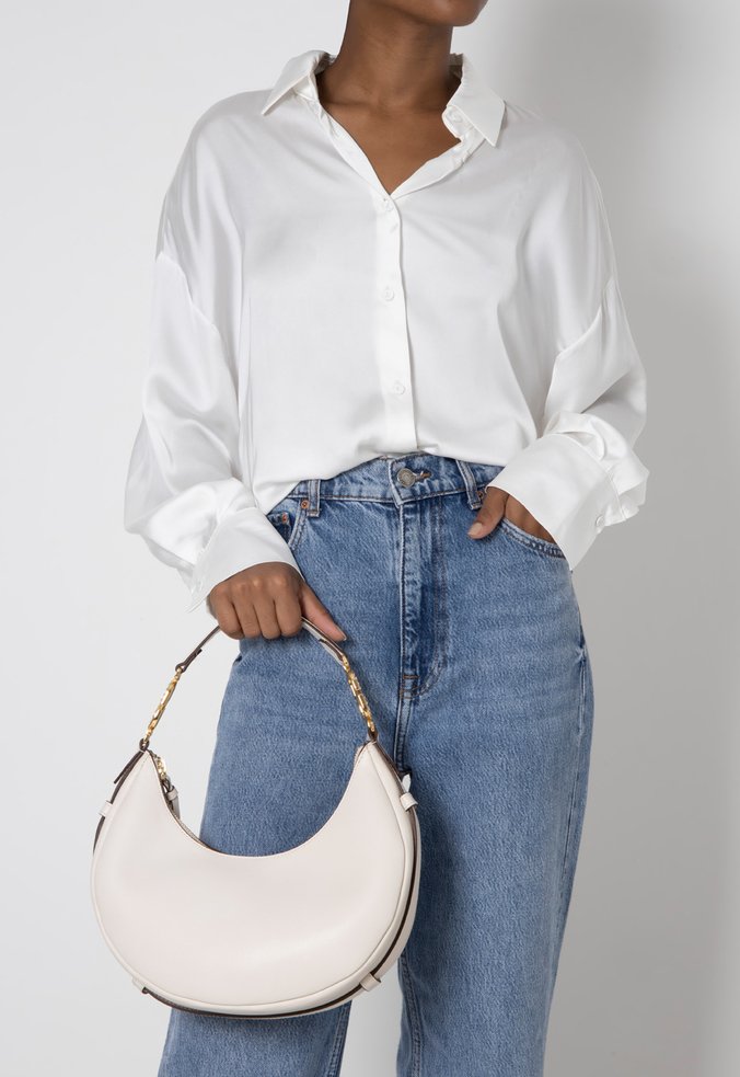 Bolsa Hobo Blake Couro Branca