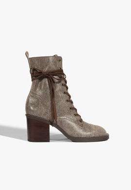 Bota Coturno Couro Marrom