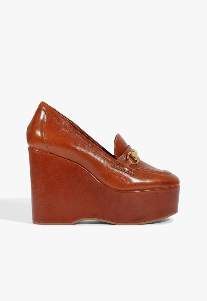 Mocassim Plataforma Angel Couro Preto