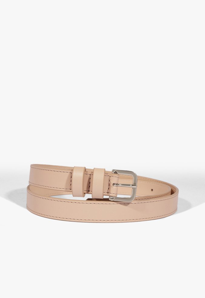 Cinto Fino Couro Rosa