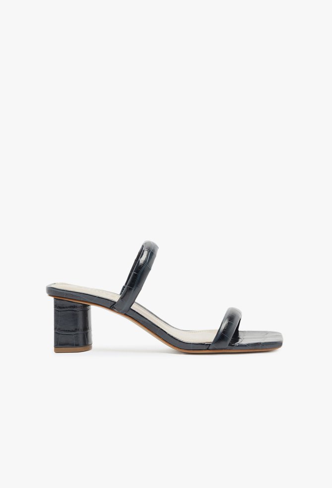 Sandália Mule Ully Couro Azul
