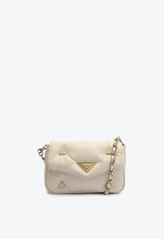 Bolsa Tiracolo 4GRLS 944 Capitonê Couro Branca