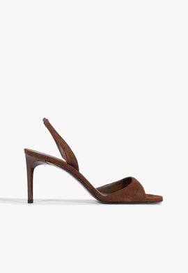 Sandália Scarlett Sling Mid Couro Marrom
