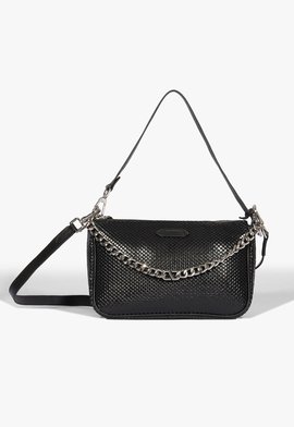 Bolsa Tiracolo Grande Emmy Couro Snake Preta