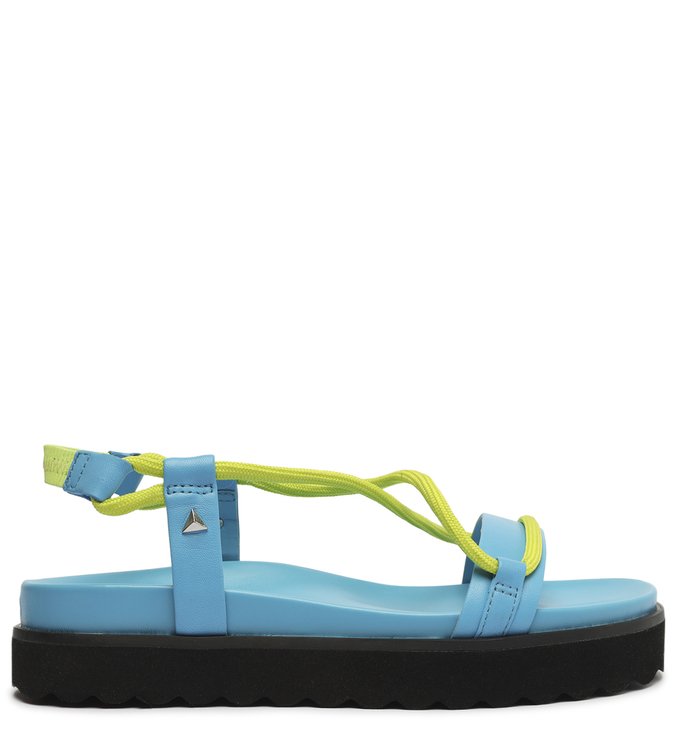 Sandália Papete Maju Sporty Corda Azul Neon
