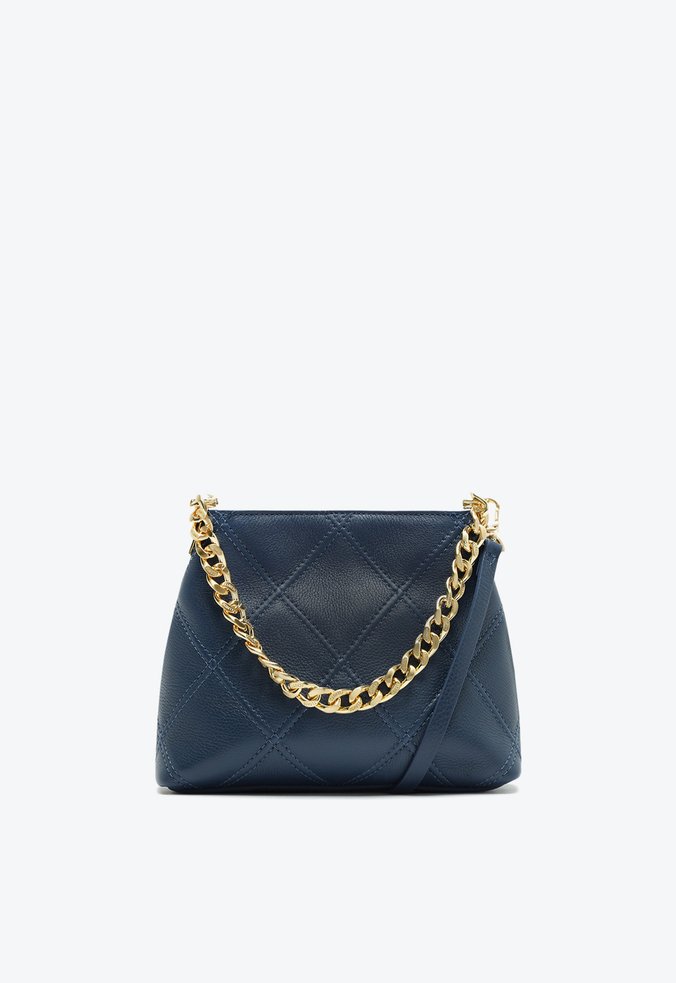 Bolsa Pequena Tiracolo Squared Couro Azul