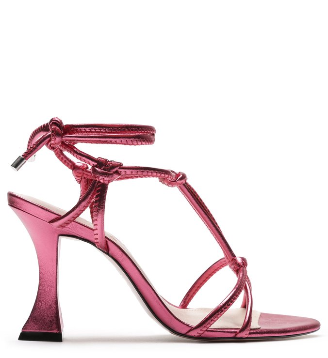 SANDÁLIA SALTO TAÇA METALLIC RED