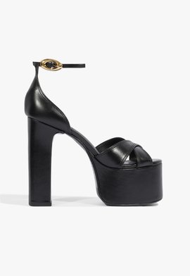 Sandália Meia Pata Jolene Couro Preta