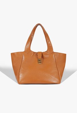 Bolsa Shopping Grande Bucket Easy Couro Marrom