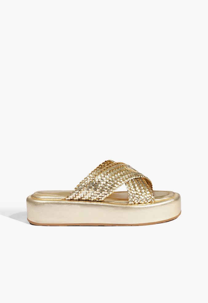 Papete Viena Plataforma X Metalizada Dourada