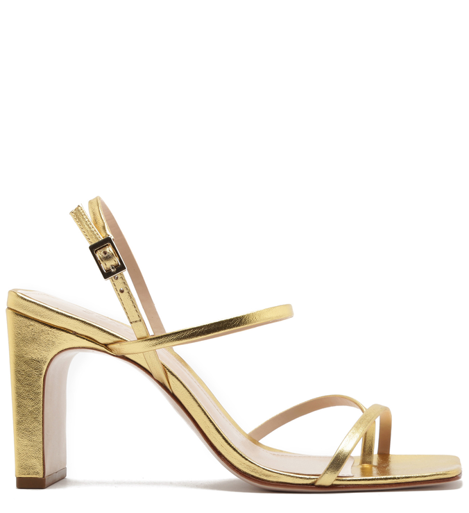 Sandália Strings Salto Gold
