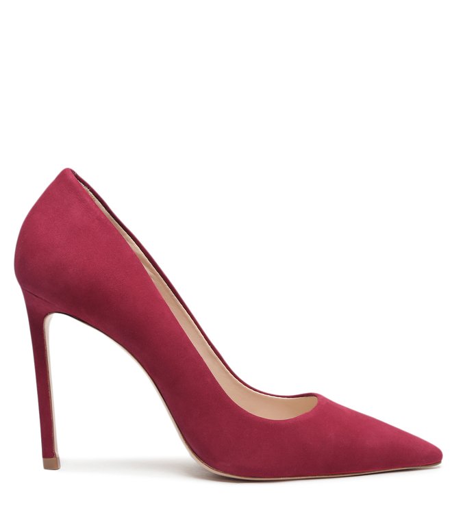 Sapato Scarpin Classic  Salto Fino Nobuck Vermelho