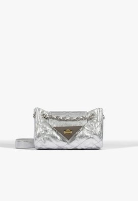 Bolsa Clutch Pequena S95 Couro Prata