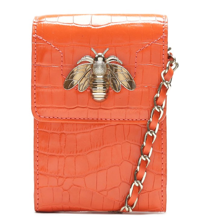 Bolsa Tiracolo Pequena 4Girls Believe Croco Laranja 