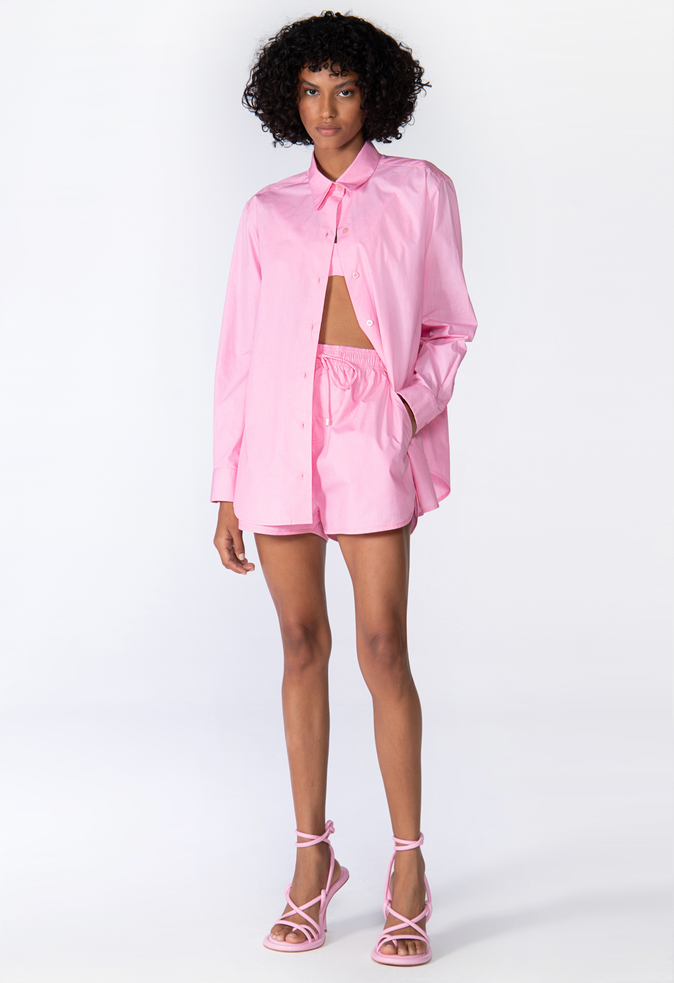 Shorts Cléo Tricoline Rosa