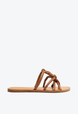 Sandália Tiras Entrelaçadas Marrom