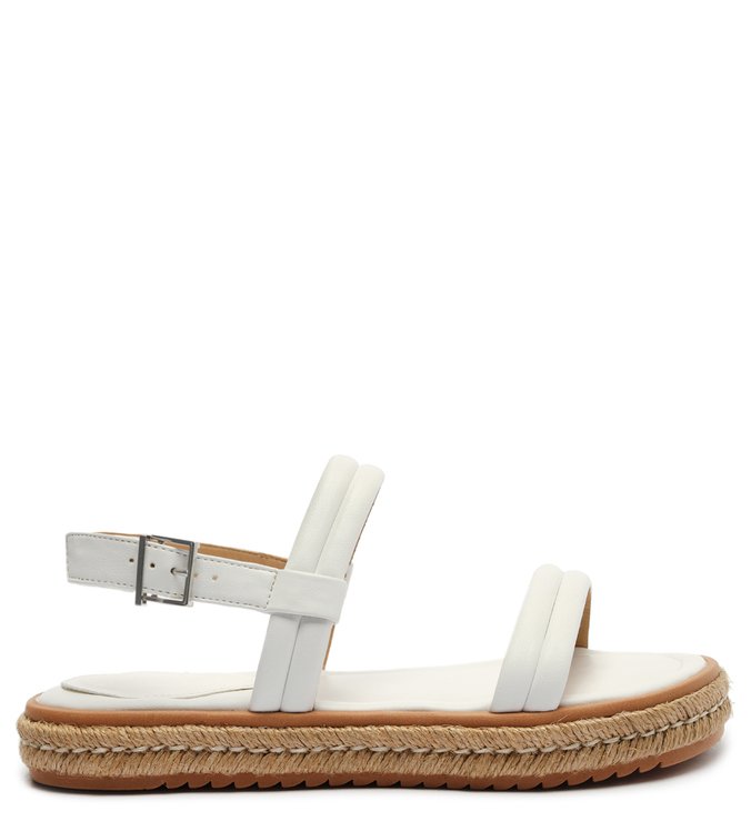 Sandália Papete Flatform Corda Branca