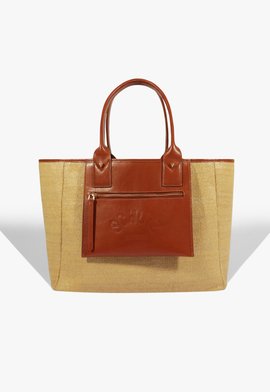 Bolsa Shopping Summer Ráfia Natural Marrom