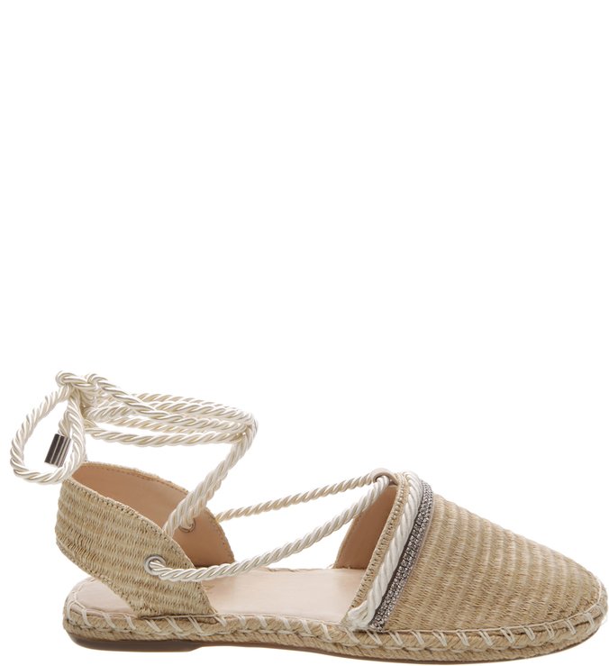 Espadrille  Lace Up Natural
