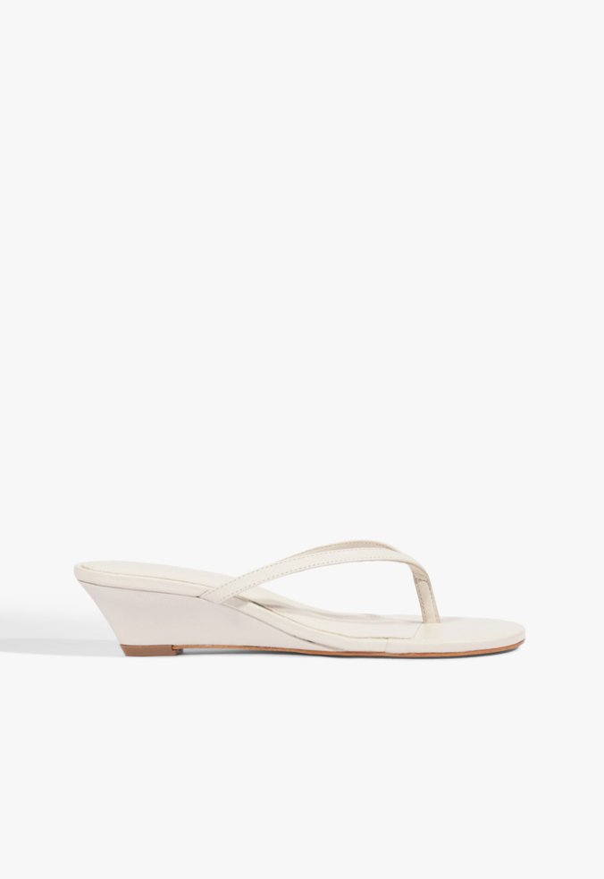 Sandália Roslyn Wedge Casual Couro Branca