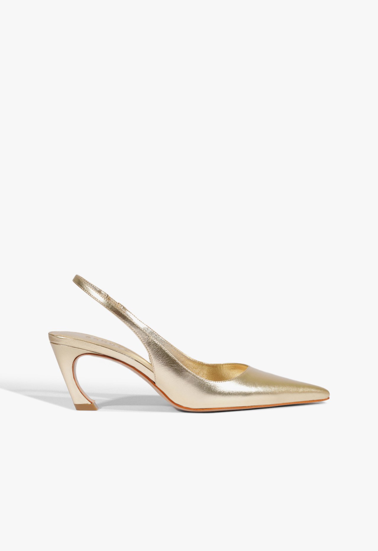 Scarpin Slingback Lexi Mid Couro Dourado | Schutz