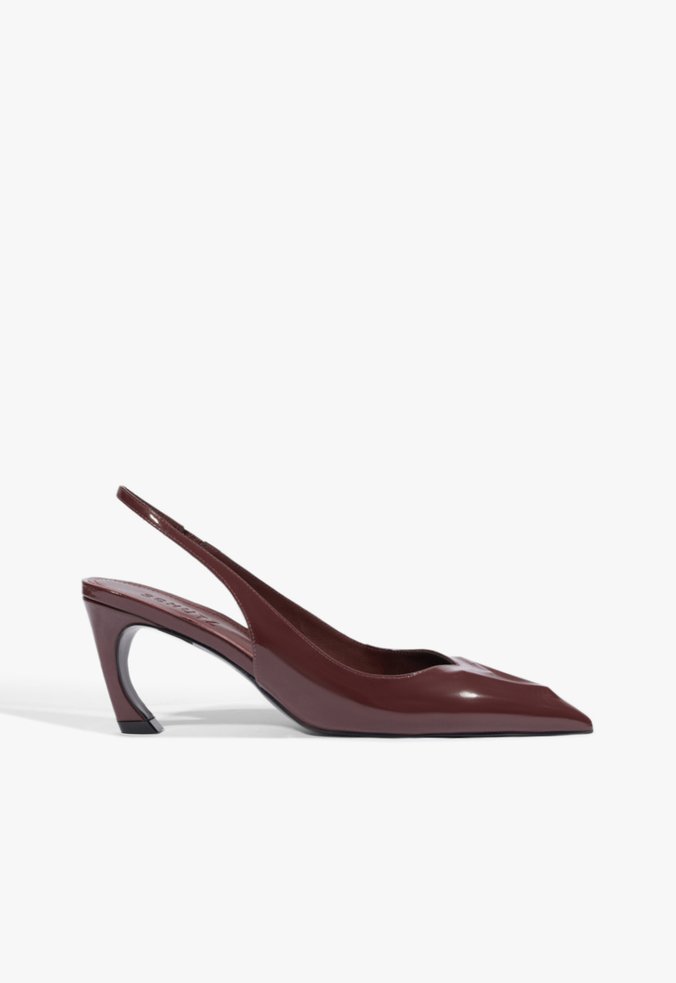 Scarpin Slingback Scarlet Couro Vinho