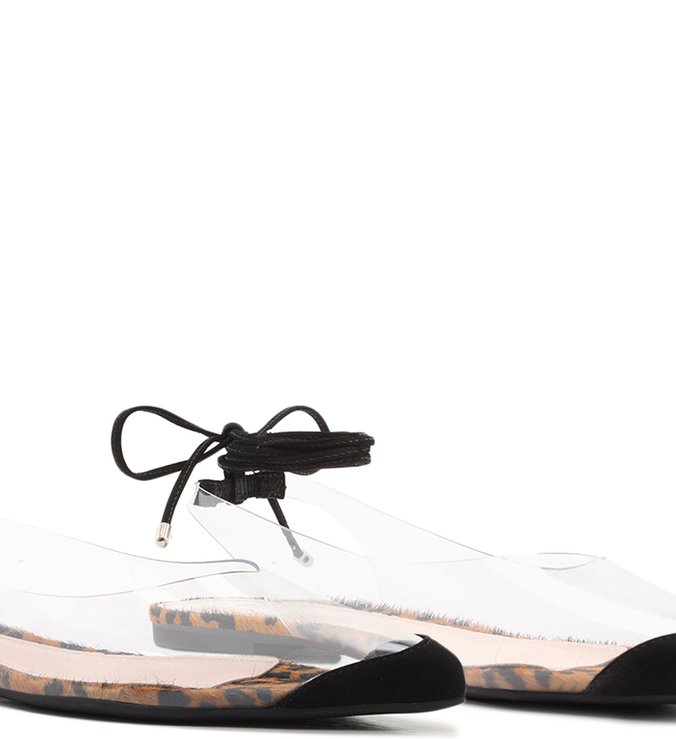 Flat Vinil Lace-Up Nobuck Animal Print Flat Vinil Lace-Up Nobuck Animal Print