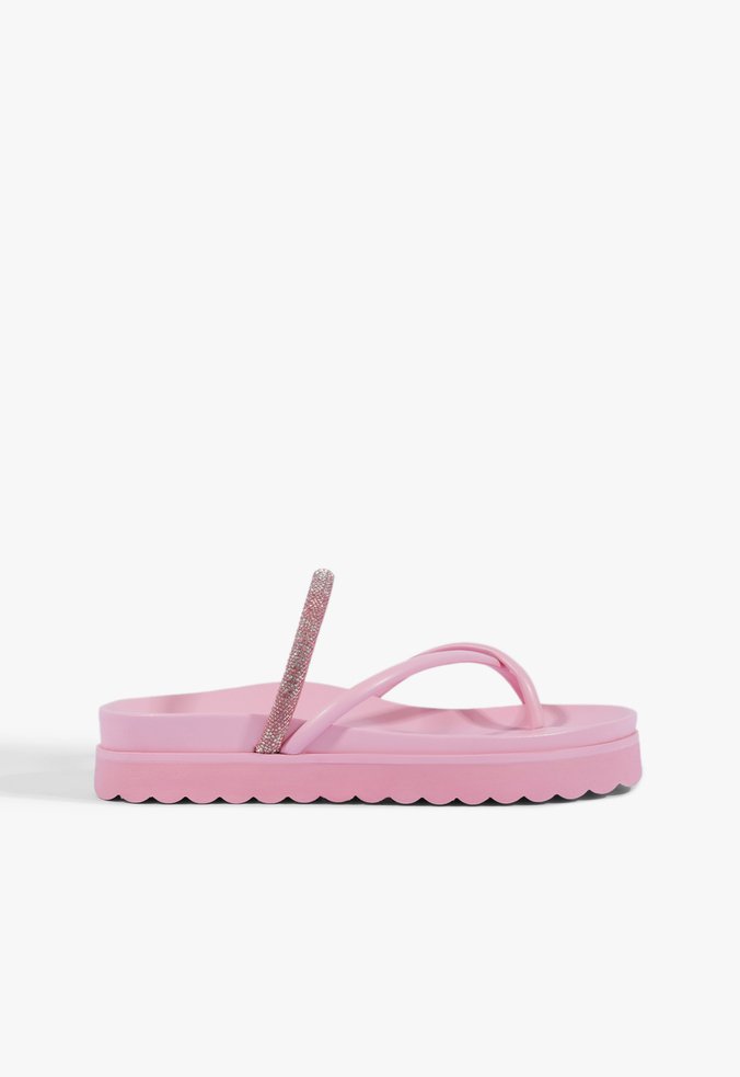 Papete Couro Tiras Finas Rosa