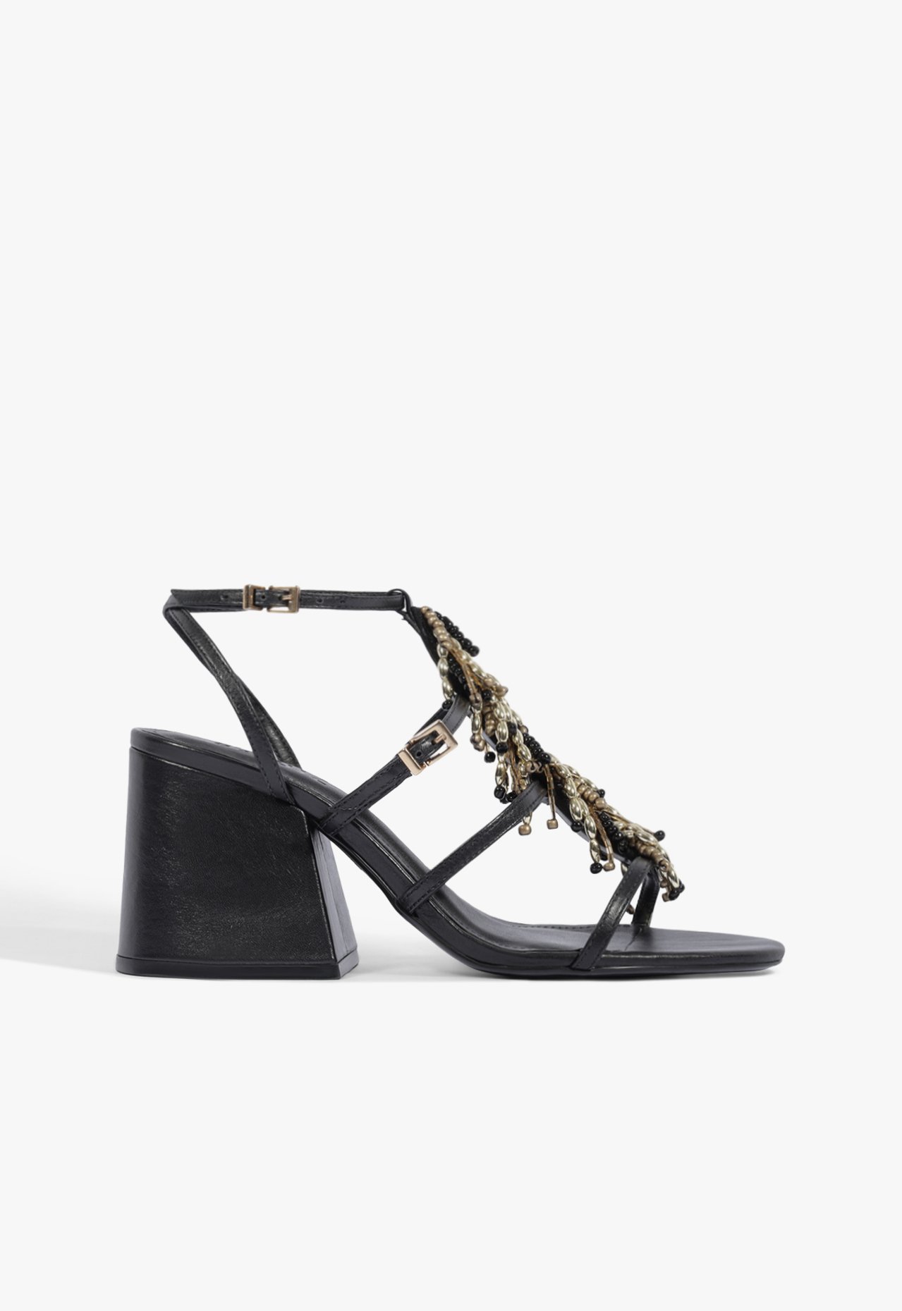 Sandália Salto Bloco Couro Preto | Schutz