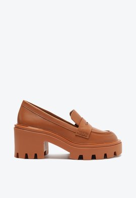 Mocassim Viola Tractor Couro Marrom