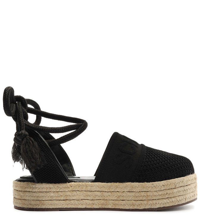 Sapato Espadrille Corda Tecido Preta