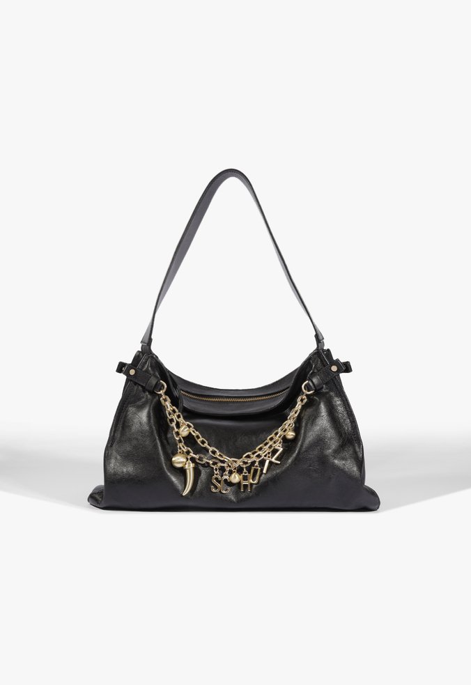 Bolsa Couro Corrente Preta