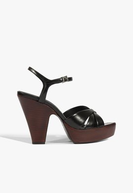 Sandália Keefa Wood Plataform Couro Marrom | Schutz