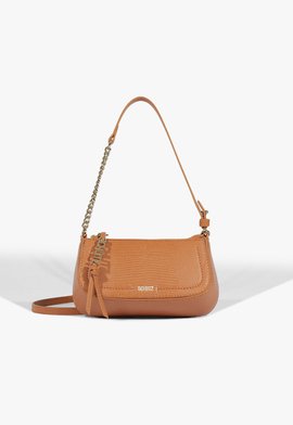 Bolsa Tiracolo Pequena Tina Couro Textura Caramelo