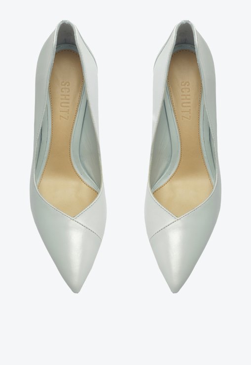 Sapato Scarpin Salto Alto Arlette Couro Azul