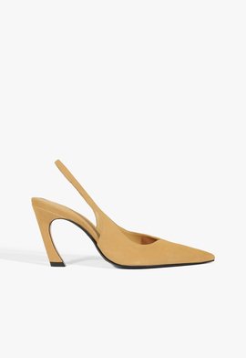 Scarpin Slingback Lexi Camurça Bege