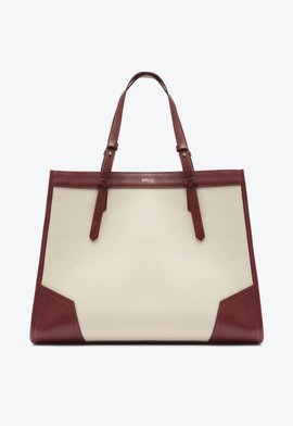 Bolsa Shopping Grande Susan Lona Couro Vermelha