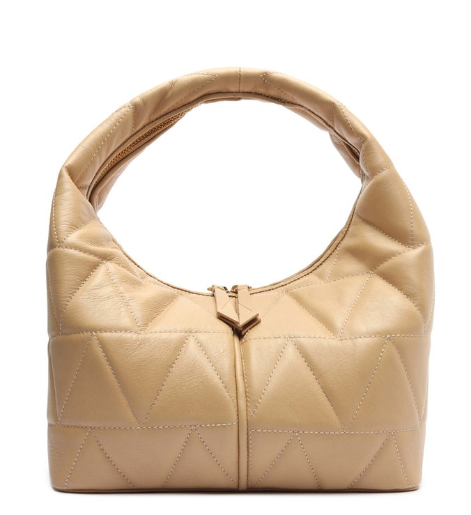 Bolsa Tiracolo Média Wanted Couro Matelassê Bege