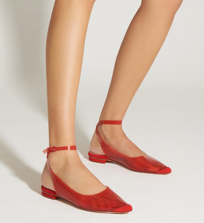 Flat Slingback Vinil Orange Flat Slingback Vinil Orange