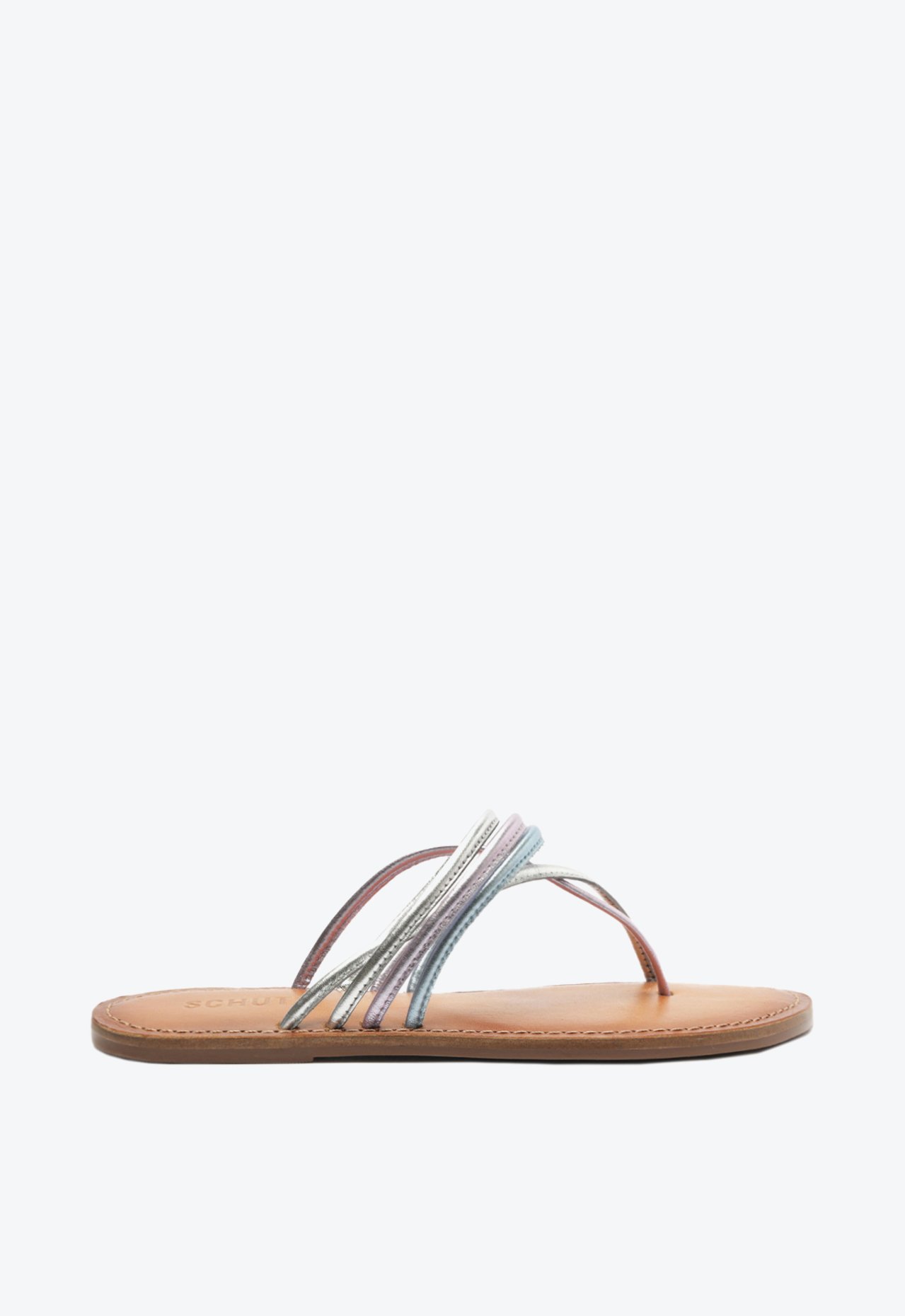 Sandália Rasteira Tiras Couro Colorida | Schutz