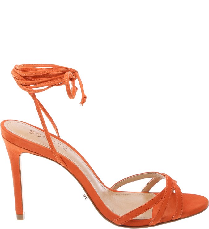 Sandália Lace Up High Heel Bright Orange