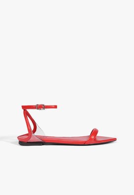 Sandália Skye Flat Couro Vermelha