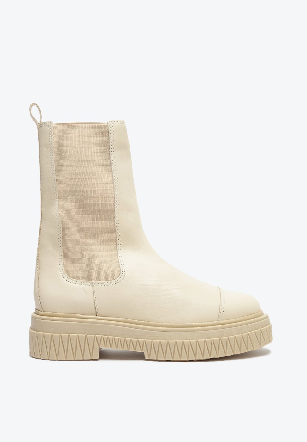 Bota Chelsea Cano Médio Lincoln Couro Bege | Schutz