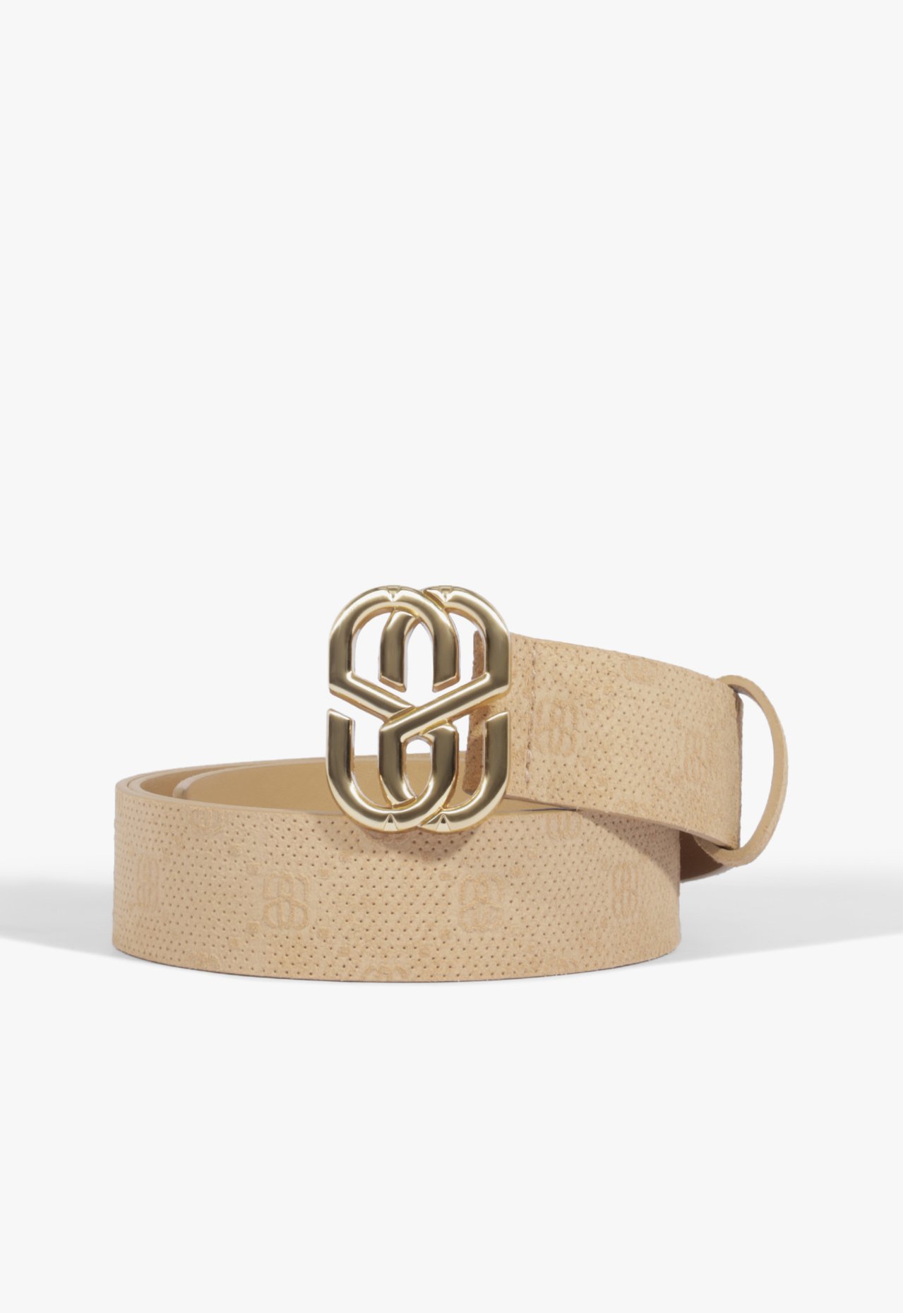 Cinto Emblem Monograma Couro Bege | Schutz