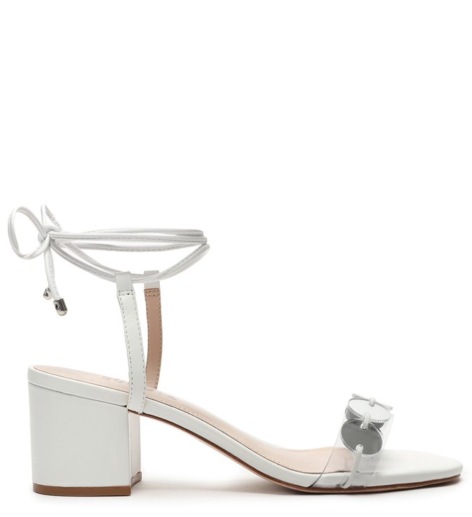 Sandália Block Heel Vinil Glam White