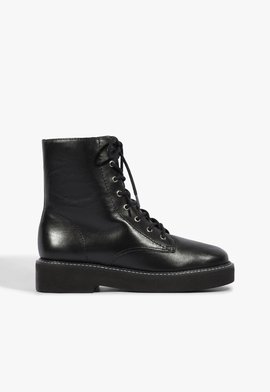 Bota Coturno Bold Couro Preta