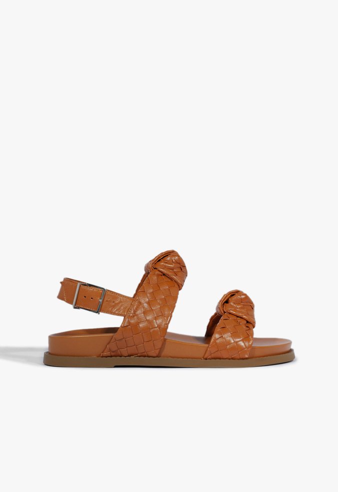 Papete Kareena Knot Sporty Couro Marrom