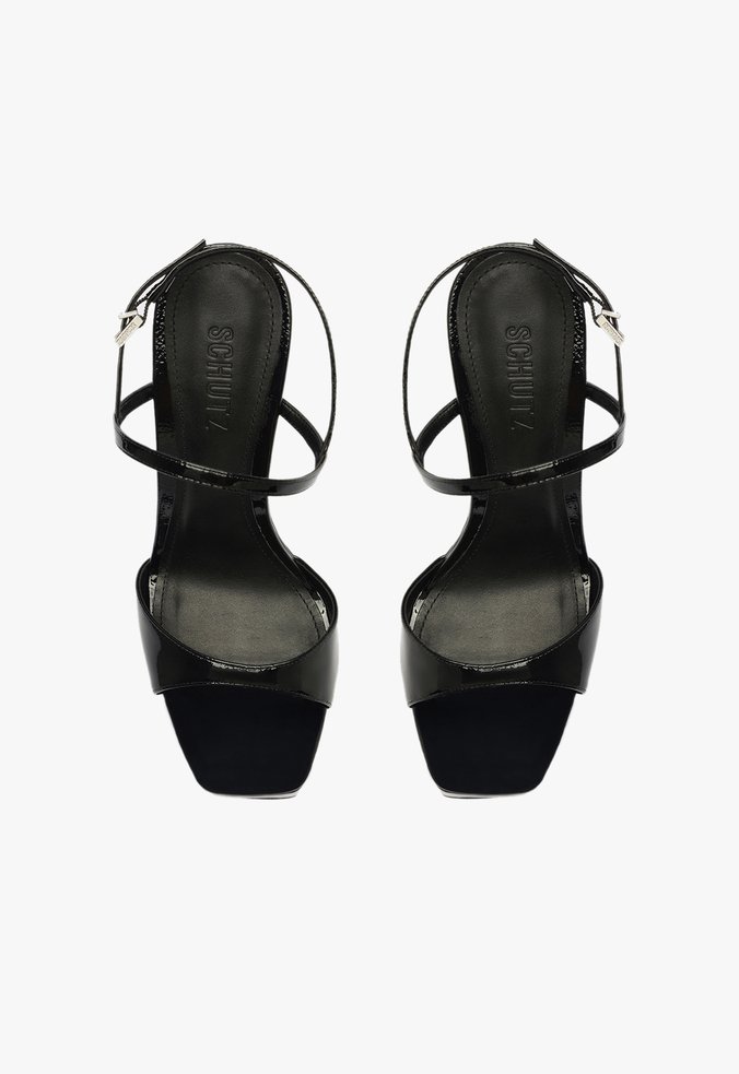 Sandália Plataforma New Wedge Verniz Preta | Schutz