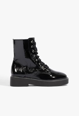 Bota Coturno Bold Verniz Preta